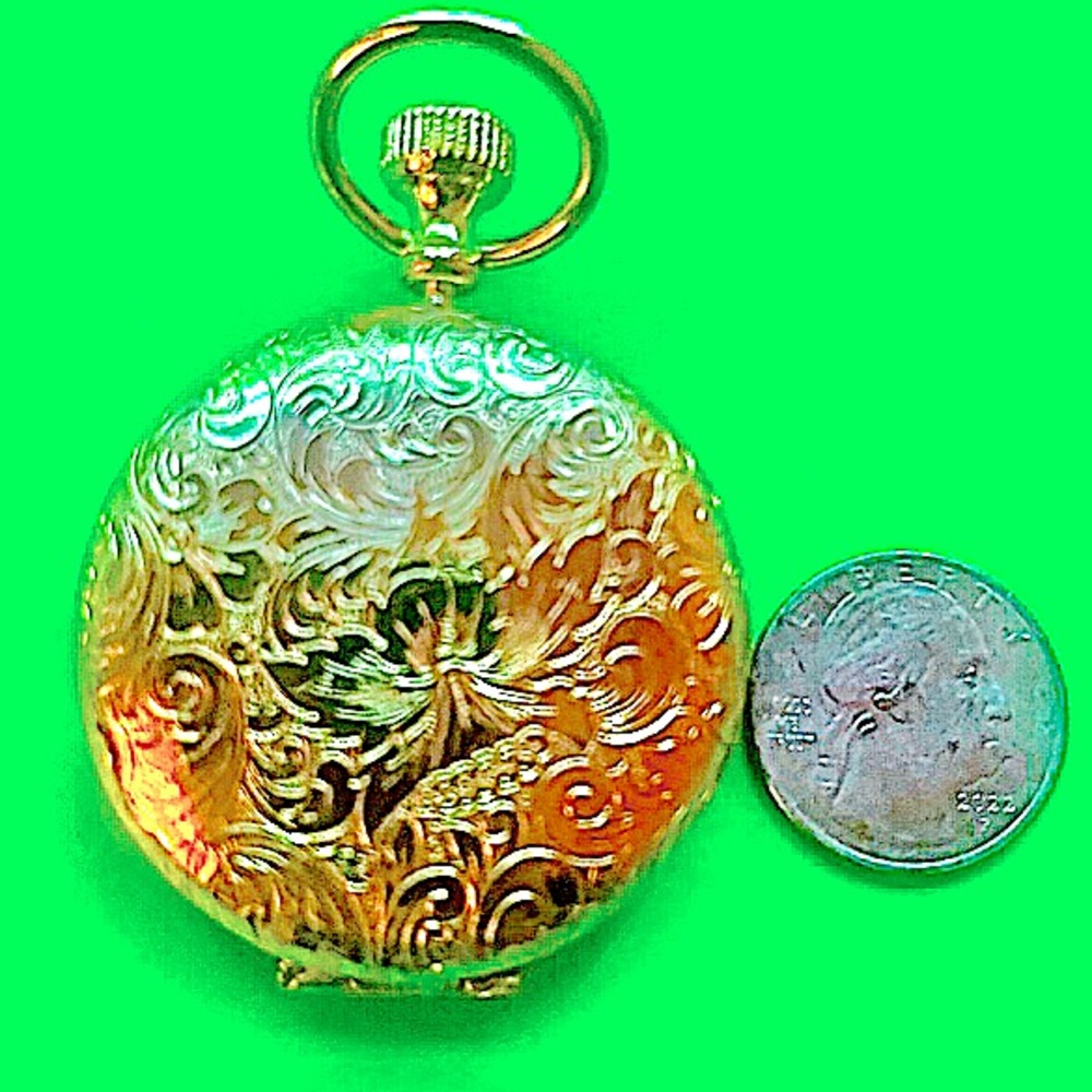 Estee Lauder Vintage Victorian Pocket Watch Compact Case